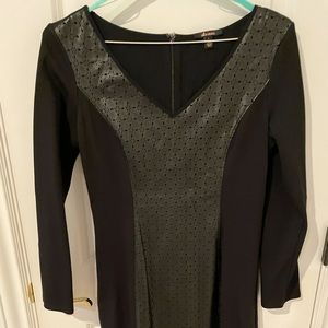 Black tunic with faux leather